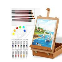 Без бренда «Набор подарочный «Две картинки» 27 предметов: этюдник 35 см из бука, краски акрил 12x12 мл, 2 холста 22x30 на мдф, 10 кистей, мастихин, палитра» в Белгороде в интернет-магазине Без бренда «Набор подарочный «Две картинки» 27 предметов: этюдник 35 см из бука, краски акрил 12x12 мл, 2 холста 22x30 на мдф, 10 кистей, мастихин, палитра» в Белгороде