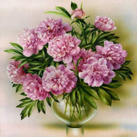 Без бренда «Пионы в круглой прозрачной вазе (20шт)» в Белгороде 