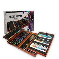 Без бренда «Оптовая коробка 5 шт.: Художественный набор (174 предмета) в деревянном чемоданчике» в Белгороде 