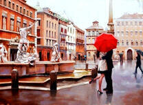 Поцелуй у фонтана в Праге