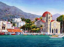 Грецкий город на берегу Средиземного моря