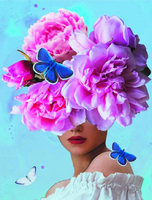 Без бренда «Девушка с большими цветами на голове» в Белгороде  в интернет-магазине  Без бренда «Девушка с большими цветами на голове» в Белгороде