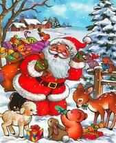 Дед Мороз принёс подарки зверятам