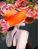 Без бренда «Дама в яркой шляпе и розы» в Белгороде  в интернет-магазине  Без бренда «Дама в яркой шляпе и розы» в Белгороде