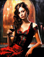 Без бренда «Обворожительная брюнетка с бокалом красного вина» в Белгороде 