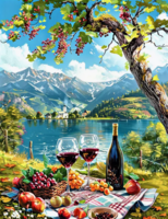 Без бренда «Винный натюрморт с бокалами, бутылкой вина, фруктами и ягодами» в Белгороде в интернет-магазине Без бренда «Винный натюрморт с бокалами, бутылкой вина, фруктами и ягодами» в Белгороде