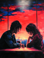 Без бренда «Влюблённая пара в кафе на закате солнца» в Белгороде 